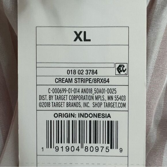 A New Day Taupe striped Balloon Sleeve Quarter Button Blouse XL - Picture 13 of 13